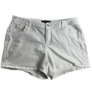 Venezia Womens Plus Size 20 White Denim Shorts Stretch Cotton 5-Pocket Casual